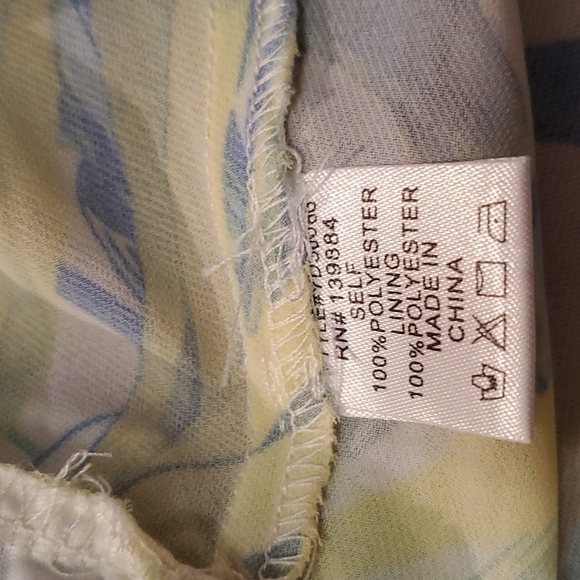 AGaci Dress Womens Size M floral blue yellow white floral tropical print - Picture 4 of 9